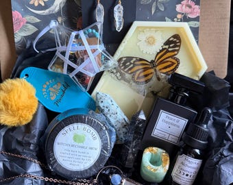 Moonchild Butterfly Peace & Happiness Witch Box #302 One of a Kind Butterfly Witch Box, Peace and Happiness Spell Kit, Witchcraft Gift