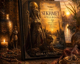 Sekhmet Spellbook, 28 Egyptian Goddess Spells, Printable Grimoire, Book of Shadows, Protection Magic, Courage, Justice, Digital Download