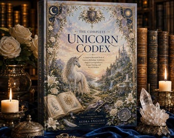 Unicorn Mythology Book Printable, 192 Page Unicorn Grimoire, Illustrated Unicorn Lore & Magic Book, Fantasy Book PDF Digital Download