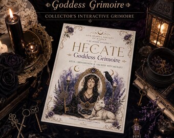 Hekate Göttin Grimoire druckbar, 72-seitiges Hexenarbeitsbuch, Hekate Andacht, Orakelkarten, Tarot, Rituale, digitaler Download