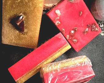 Mars Fire Ritual Soap LIMITED EDITION • Confidence & Success • Red Tiger’s Eye • Gold Energy • Motivation • Action • Spell Soap