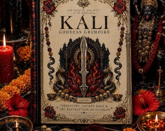 Kali Goddess Grimoire Printable PDF, Dark Goddess Shadow Work Journal, Altar Kit, Oracle Cards, Book of Shadows, Digital Download