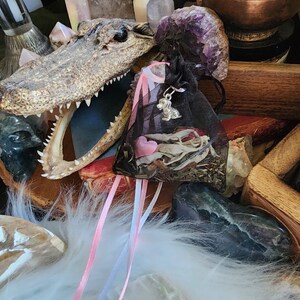 Dog Protection Mojo Bag: Hoodoo Herbs & Crystals
