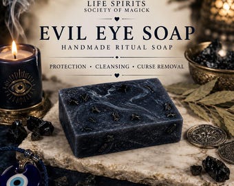 Curse Reversal Protection Soap with unblocking and protection from lifespiritssocietyofmagick on it. Clear curses & clear energy.