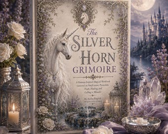 Unicorn Grimoire Printable, Magical Workbook & Journal, Unicorn Book, Rituals, Moon Magic, Healing, Protection, Fantasy PDF