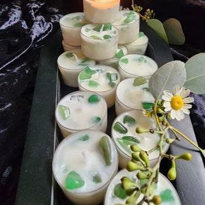 Green Aventurine Lucky Luminary Manifest Abundance, Luck, Lottery Wins, & Prosperity. Spell Candle With Full Instructions and Support. image 1