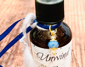 Unwind & Relax Intention Spray: Crystals, Moon Water, Releasing stress, worry, mental tension. For comfort, balance, and stillness.