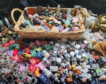 New Restock Witch Crystal Confetti. Bracelets, towers, jewelry, charms, herbs, incense, mushrooms, spoons, curios, bells, brooms, runes.