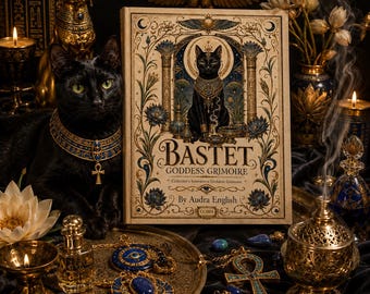 Bastet Goddess Grimoire Printable, Egyptian Goddess Book of Shadows, Digital Canva Ritual Journal, Oracle Cards, Altar Tools & Witchcraft Pa