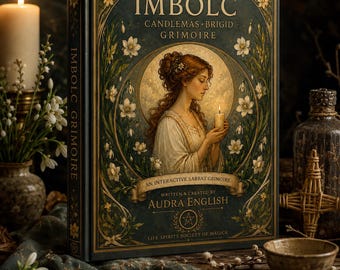 Imbolc Grimoire Printable PDF | 185 Page Book of Shadows | Brigid & Candlemas Ritual Guide | Wheel of the Year | Spells, Tarot, Recipes,