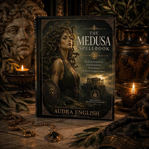 Medusa Spellbook Printable, 28 Protection & Boundary Spells, Medusa Grimoire, Greek Mythology Witchcraft, Book of Shadows PDF