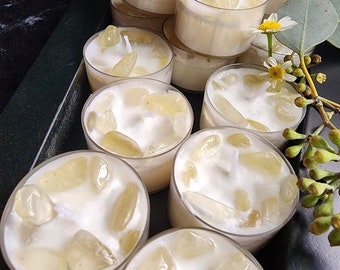 Citrine Crystal Spell Candle: Golden Prosperity Magnet for Business Success
