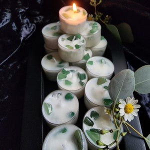 Green Aventurine Lucky Luminary Manifest Abundance, Luck, Lottery Wins, & Prosperity. Spell Candle With Full Instructions and Support. image 3