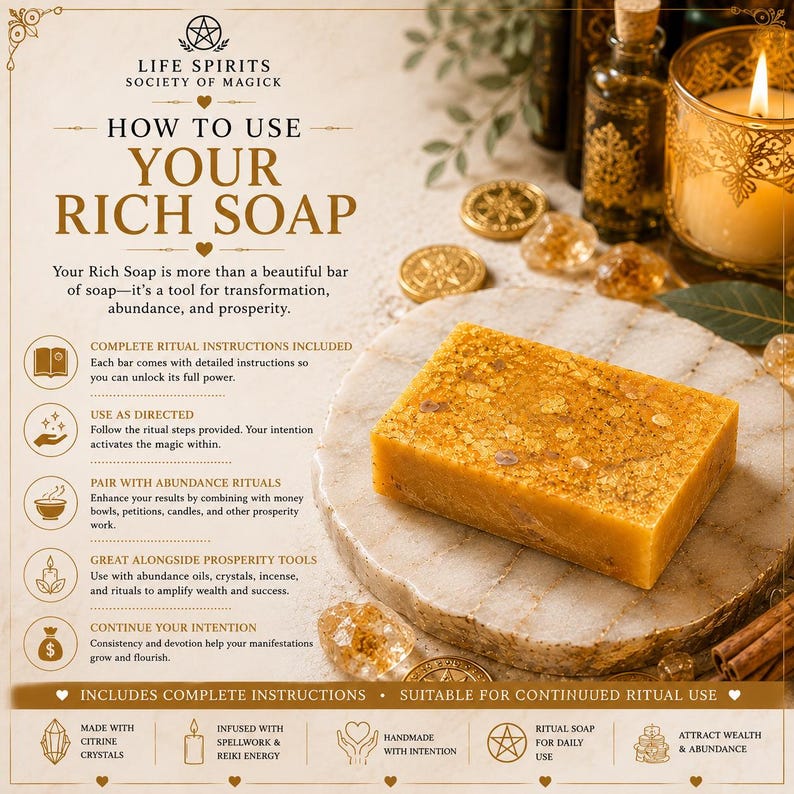 Filthy Rich Abundance Attracting Soap. Spellwork by lifespiritssocietyofmagick.com. Tons of success stories! Wealth, prosperity, and money. image 12
