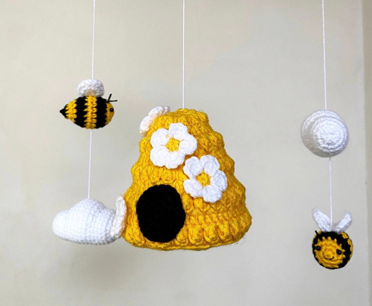 Crochet bee hive bees and clouds Etsy