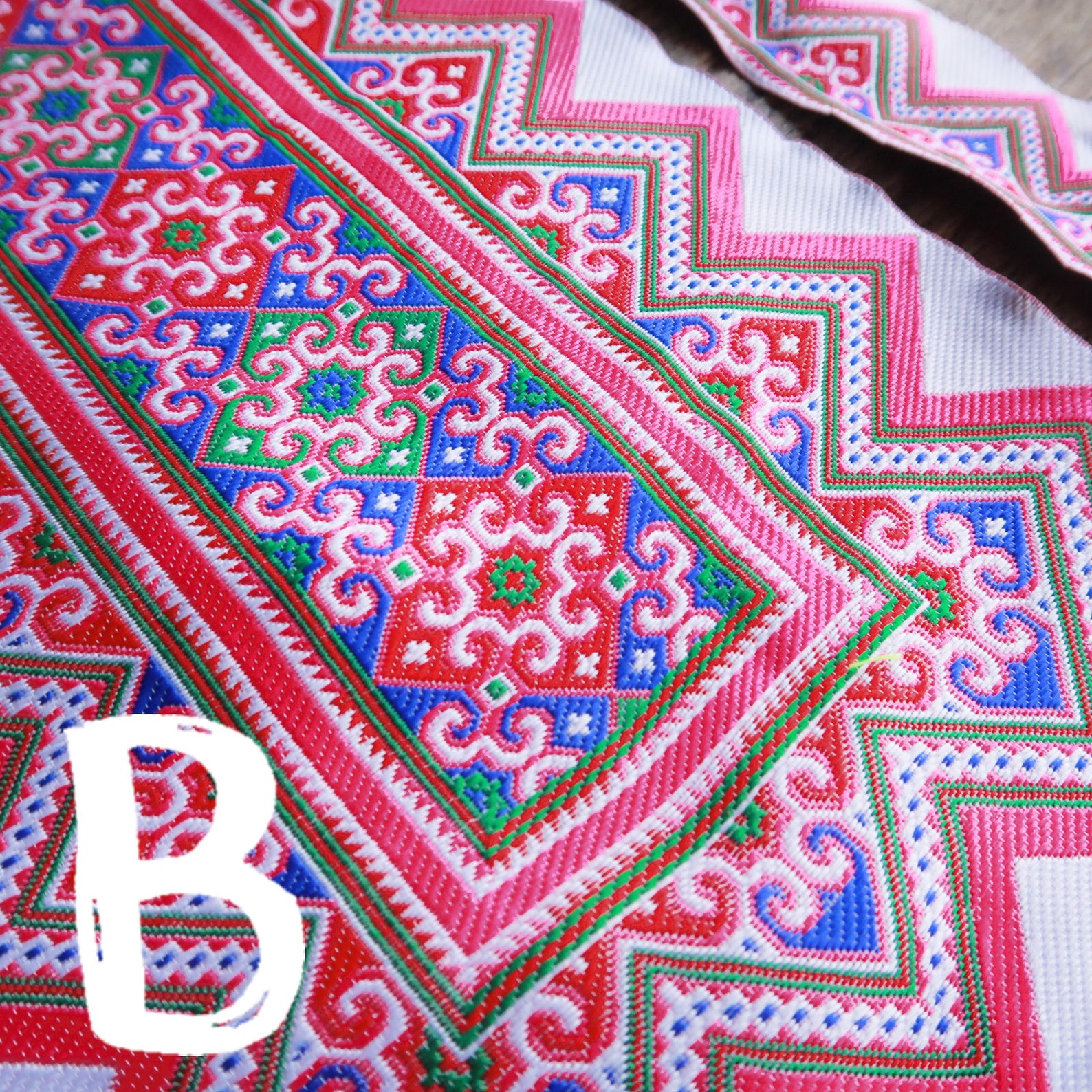 Embroidery Fabric for Hmong Costume,thai Hill Tribe Shirt,boho Trim