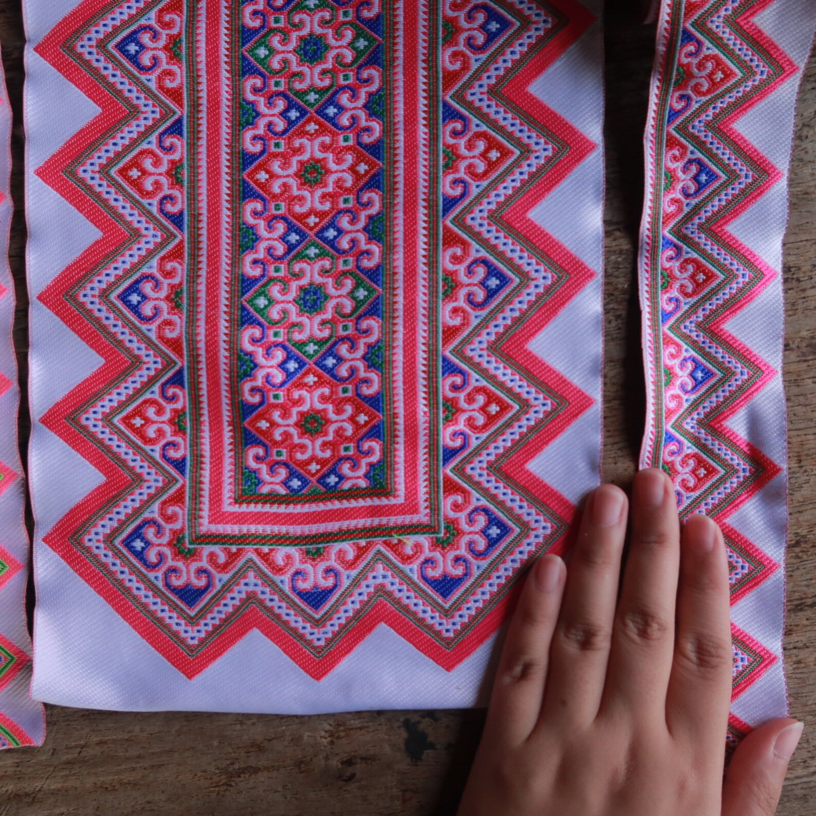 Embroidery Fabric for Hmong Costume,thai Hill Tribe Shirt,boho Trim