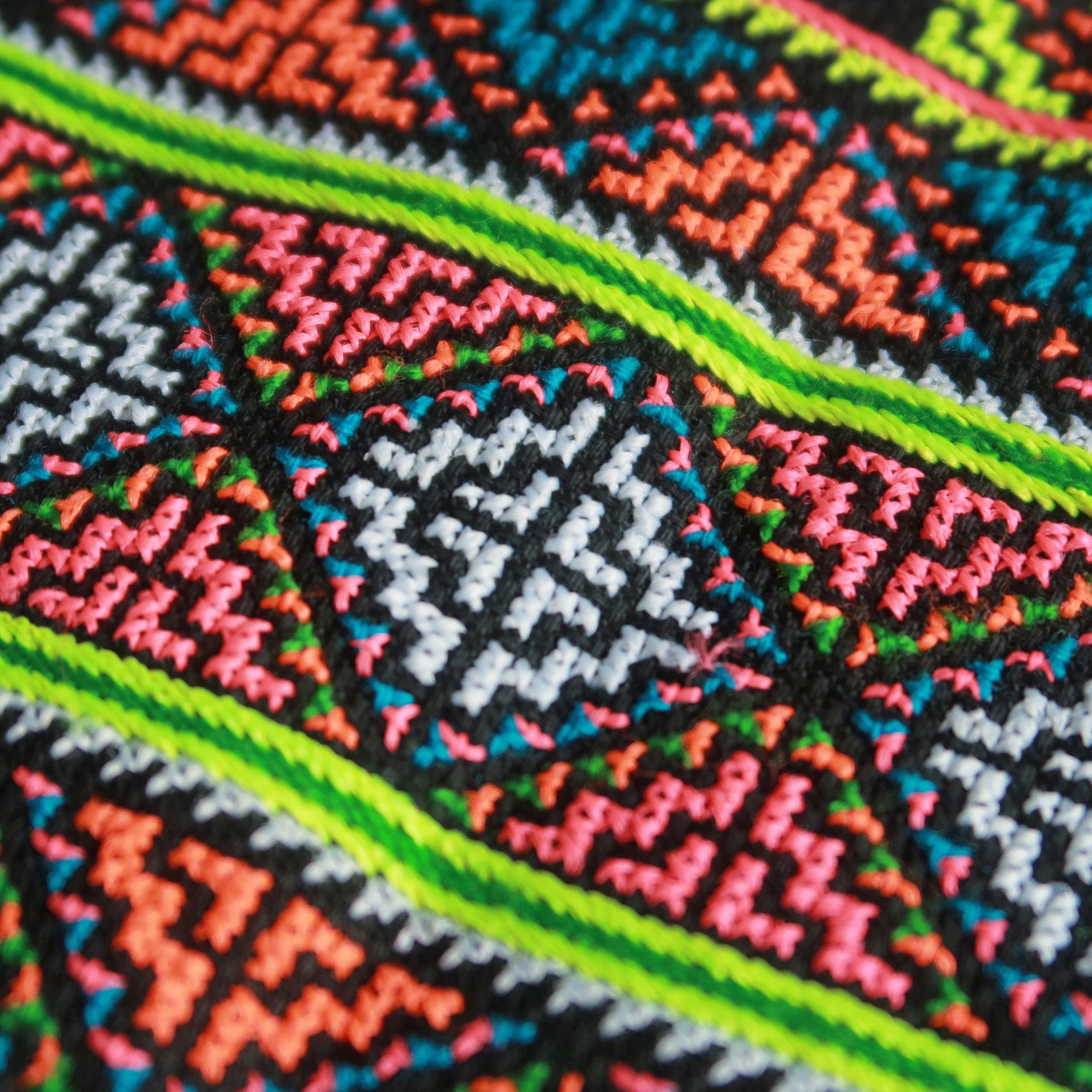 Vintage Hmong Handmade Crossstitch, Thai Hill Tribe Embroidery,hmong