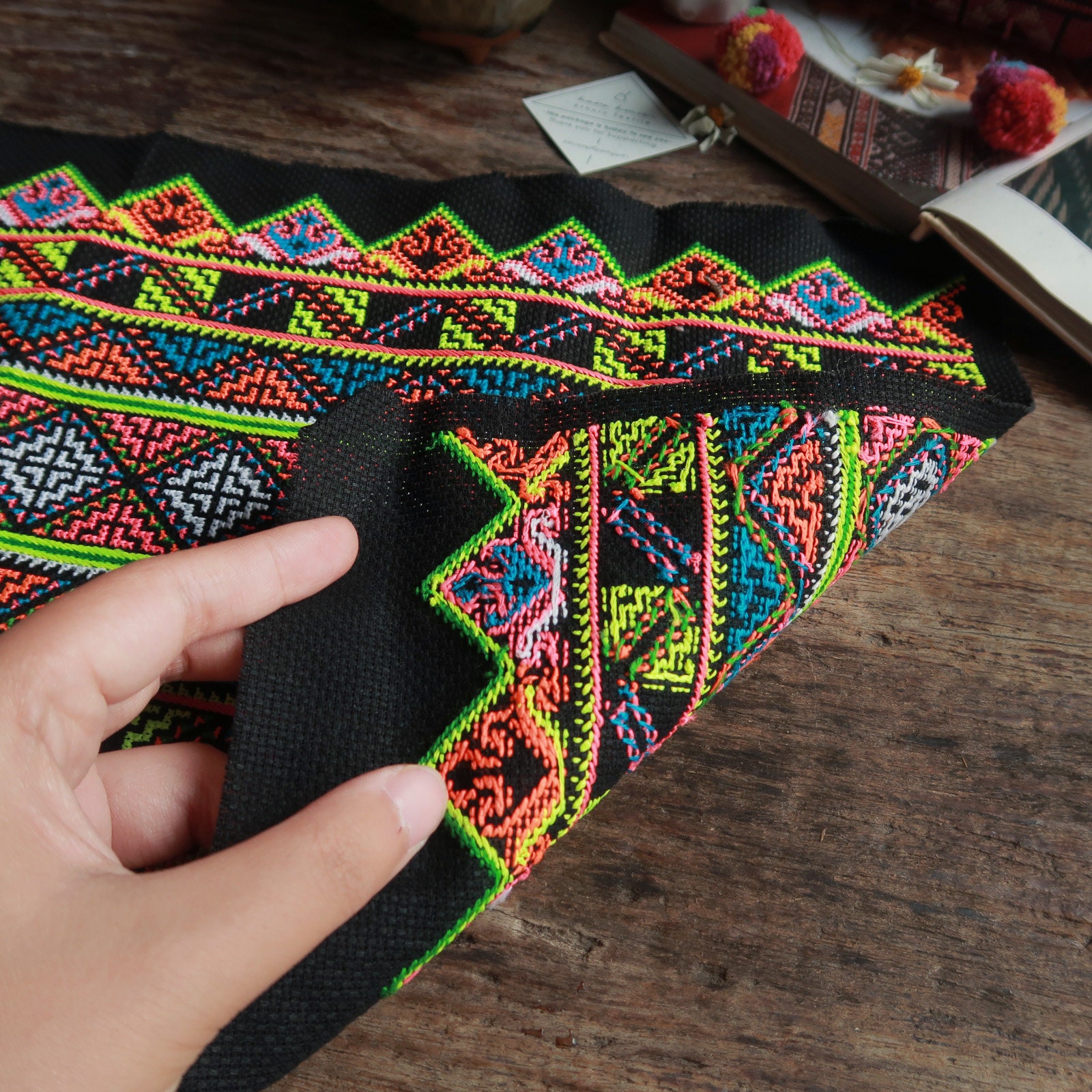 Vintage Hmong Handmade Crossstitch, Thai Hill Tribe Embroidery,hmong