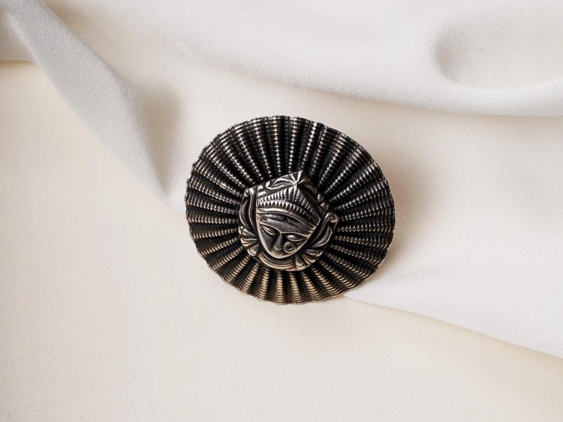 Handcrafted Durga Maa Ring, Oxidized Sterling Silver, Boho Goddess Jewelry image 8