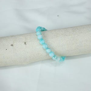 Gift for Her, Larimar Beaded Gemstone Bracelet, Blue Larimar Crystal Bracelet, Adjustable Healing Stone Jewelry, Protection Gift