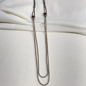 Cocktail Jewelry For Women, 925 Sterling Silver Two Layered Necklace, Charm Layering Necklace, Multilayer Necklace, Oxidized Beaded Necklace