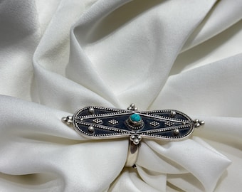 Handmade Sterling Silver Turquoise Ring, Adjustable Boho Tribal Jewelry