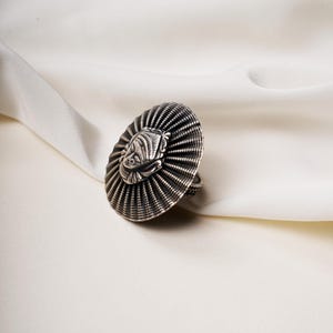 Handcrafted Durga Maa Ring, Oxidized Sterling Silver, Boho Goddess Jewelry image 3