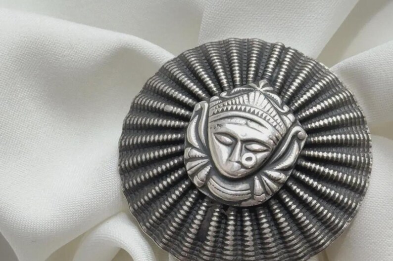 Handcrafted Durga Maa Ring, Oxidized Sterling Silver, Boho Goddess Jewelry image 5