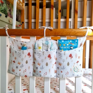 Organizzatore per pannolini per lettino, contenitore per pannolini Woodland per neonati, contenitore essenziale per neonati