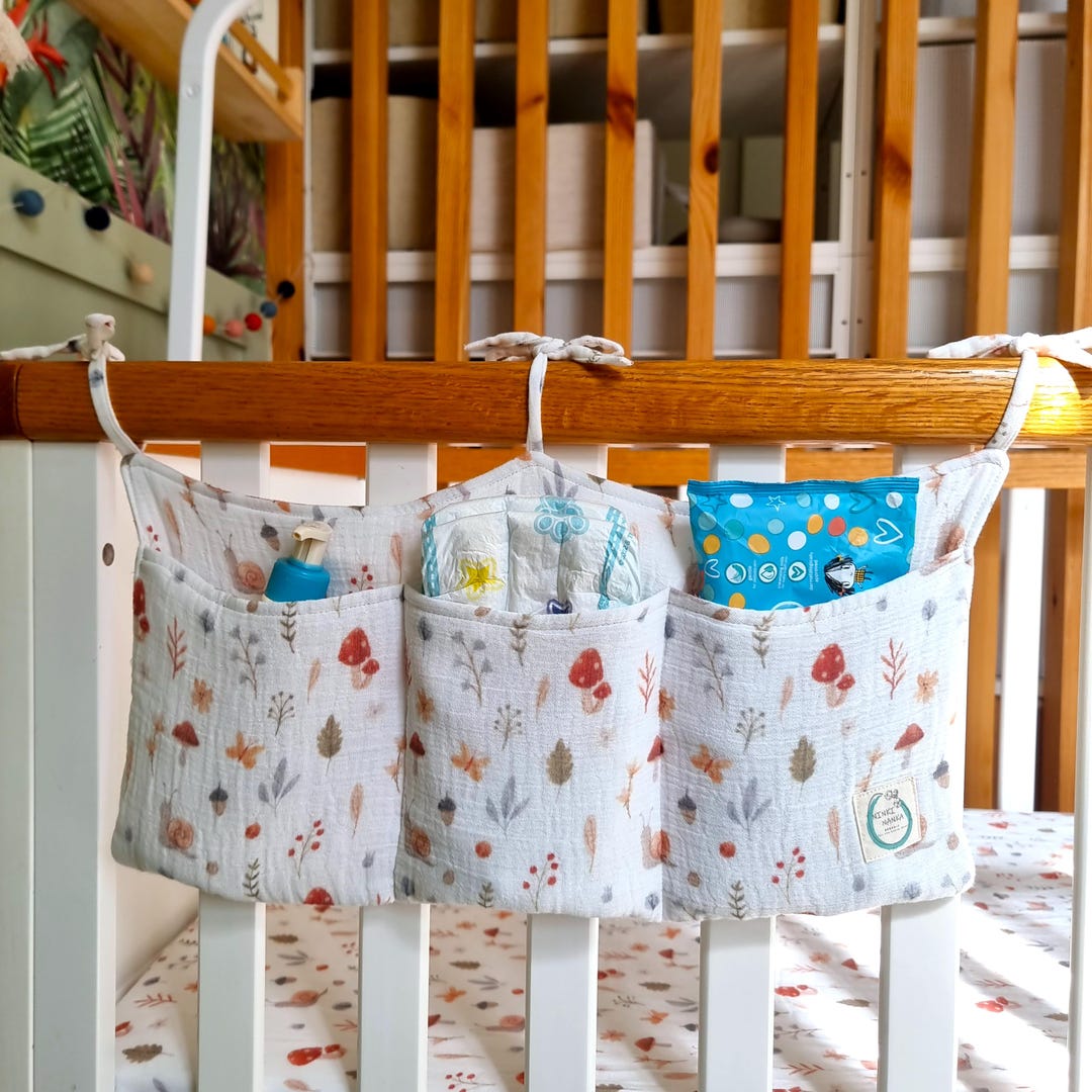 Cot Bed Organiser Hanging Pocket Storage, Woodland Nursery Nappy