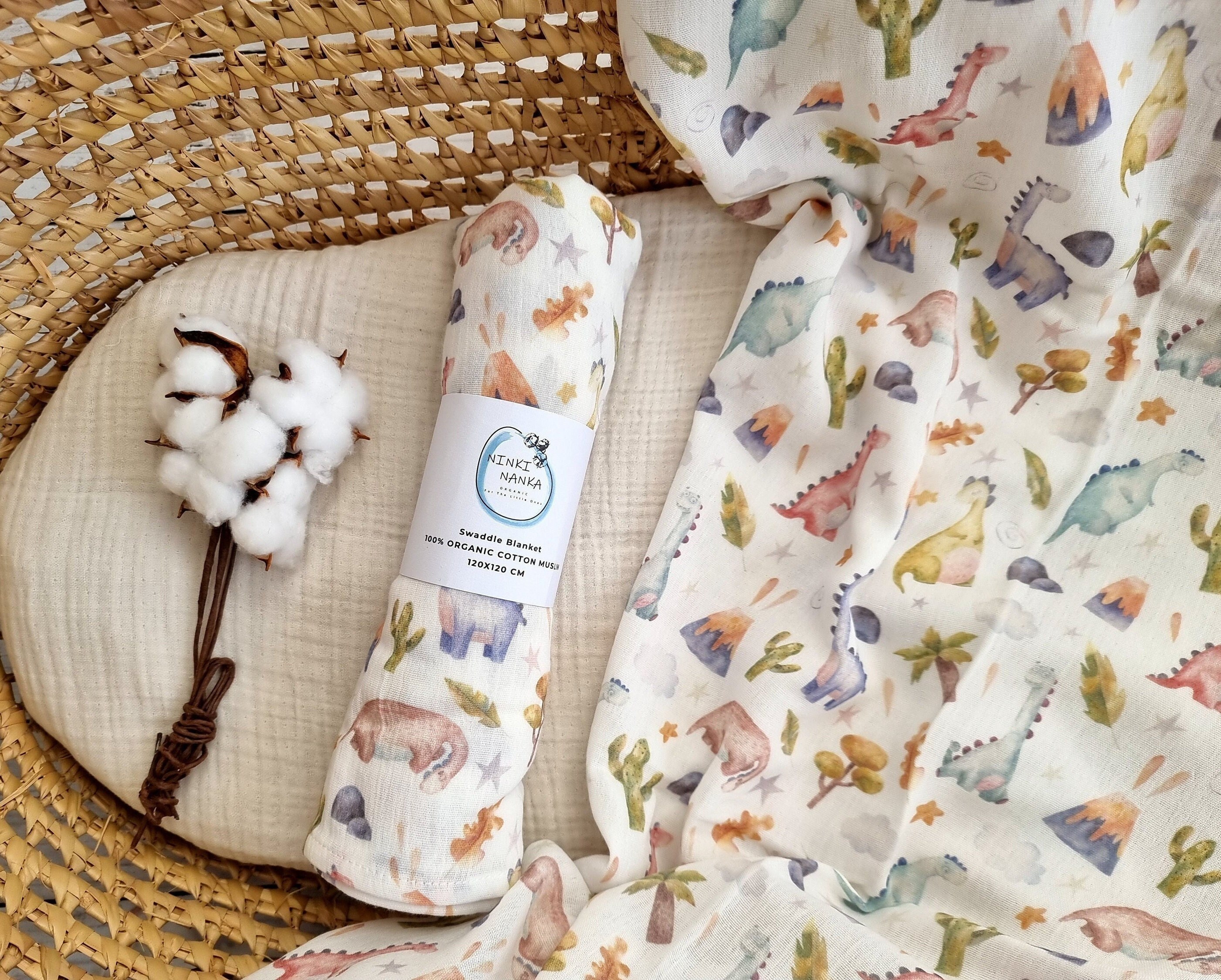 Dinosaur Muslin Swaddle Blanket Dinosaur New Baby Gift Baby Boy Swaddle Dinosaur Baby Shower Gift Newborn Muslin Dinosaur Etsy Canada