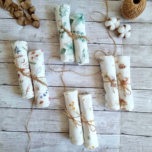 Conjunto de mini quadrados de musselina, panos de arroto para recém-nascidos, edredom de musselina, porta-chupeta, presente para recém-nascido, presente para chá de bebê
