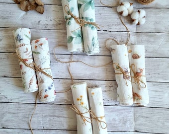 Set di mini quadratini di mussola, panni per ruttini per neonati, copertina in mussola, porta ciuccio, regalo per neonato, regalo per baby shower