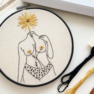 She is Beauty, Feminist Hoop Art, Beginners Embroidery Kit, DIY embroidery, Female Gift, Stitching Gift, Modern Embroidery, craft kit zdjęcie 1