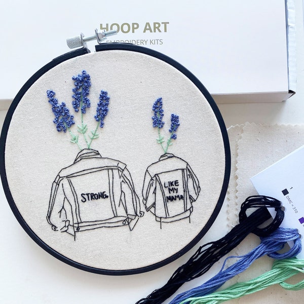 DIY Embroidery Kit, Strong Like My Mama