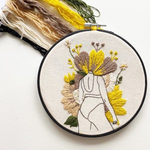 Flourish / Feminist Hoop Art / Embroidery Kit / DIY embroidery / Female Gift / Stitching Gift / Modern Embroidery image 1