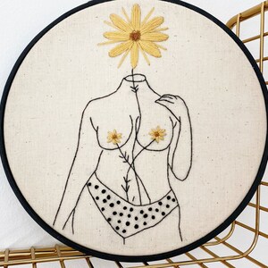 She is Beauty, Feminist Hoop Art, Beginners Embroidery Kit, DIY embroidery, Female Gift, Stitching Gift, Modern Embroidery, craft kit image 7