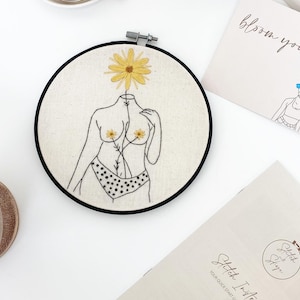 She is Beauty, Feminist Hoop Art, Beginners Embroidery Kit, DIY embroidery, Female Gift, Stitching Gift, Modern Embroidery, craft kit zdjęcie 4