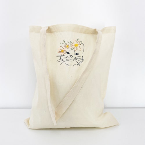 Rainbow Embroidery Tote Kit Craft Kit for Beginners Paisley Etsy UK