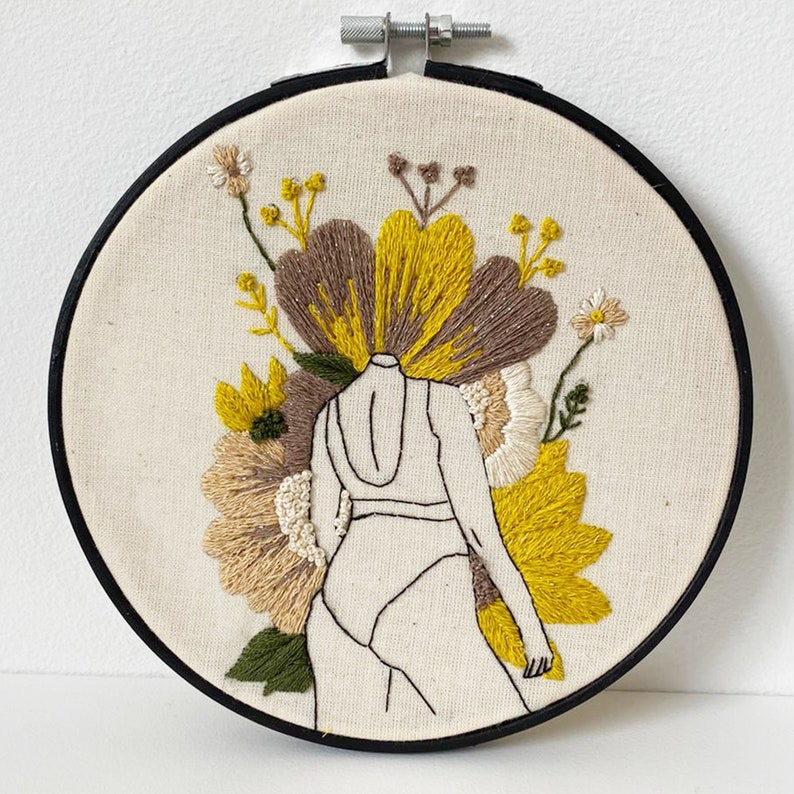 Flourish / Feminist Hoop Art / Embroidery Kit / DIY embroidery / Female Gift / Stitching Gift / Modern Embroidery image 2