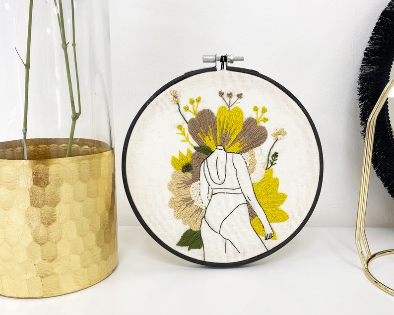 Flourish / Feminist Hoop Art / Embroidery Kit / DIY embroidery / Female Gift / Stitching Gift / Modern Embroidery image 3