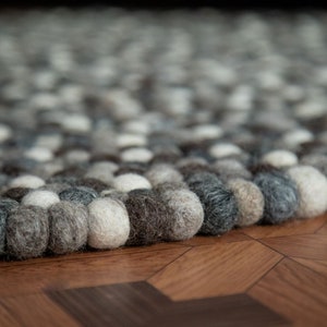 Felt Ball Rugs 60 cm - 350 cm Natural Earth Tone 100 % Wool Carpet  Felt Ball Rugs  Natural Earth Tone (Free Shipping) made in Nepal