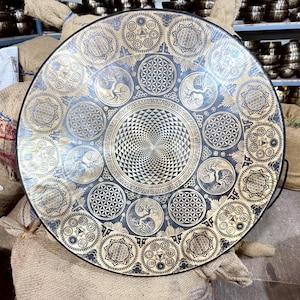 Flower of Life Tibetan Gong Bell: Sound Therapy, Auspicious Symbols