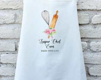 Personalized Apron, Customized Apron, Printed Apron, Kitchen Apron for Women, Personalized Gift, Apron For Women, Printed Apron, Super Chef