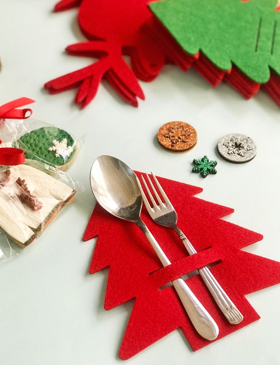 Portaposate Segnaposto Natalizio - Set Da 4 Pz