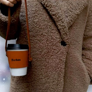 Personalized Genuine Leather Mug Case