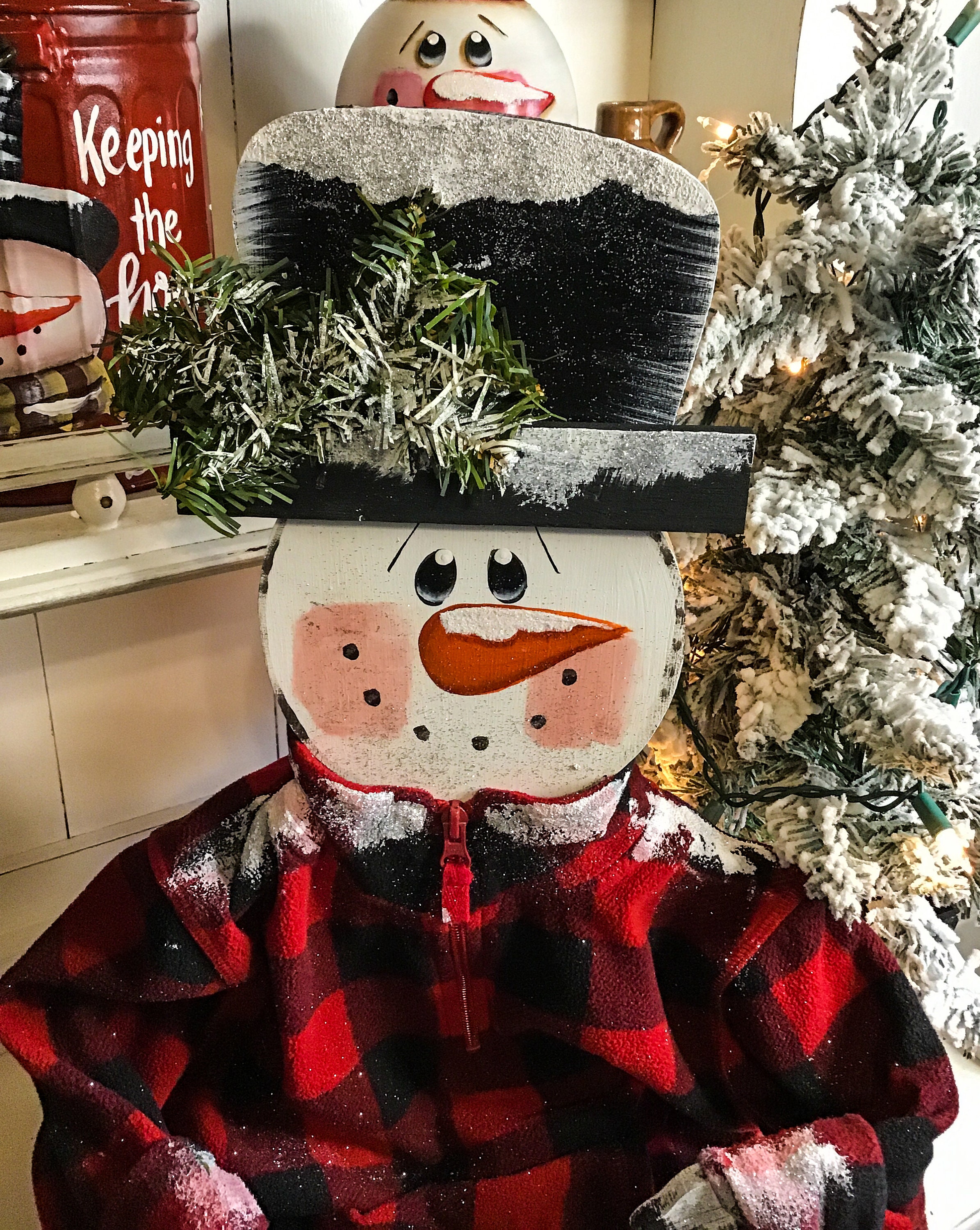 The Original Winter Snowman Porch Sitter Home Decor Holiday Decoratin…