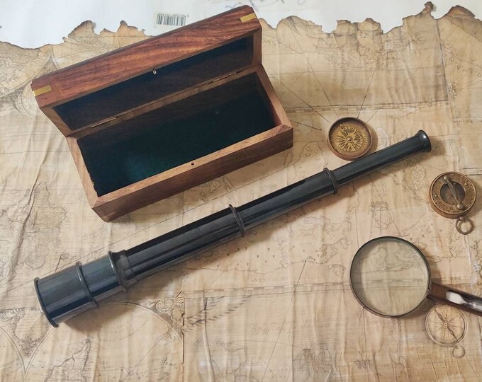 Brass Telescope torch type 10x zoom brass telescope replica 16 inches Brass telescope Brass Ship Telescope Box Gift Item sea view