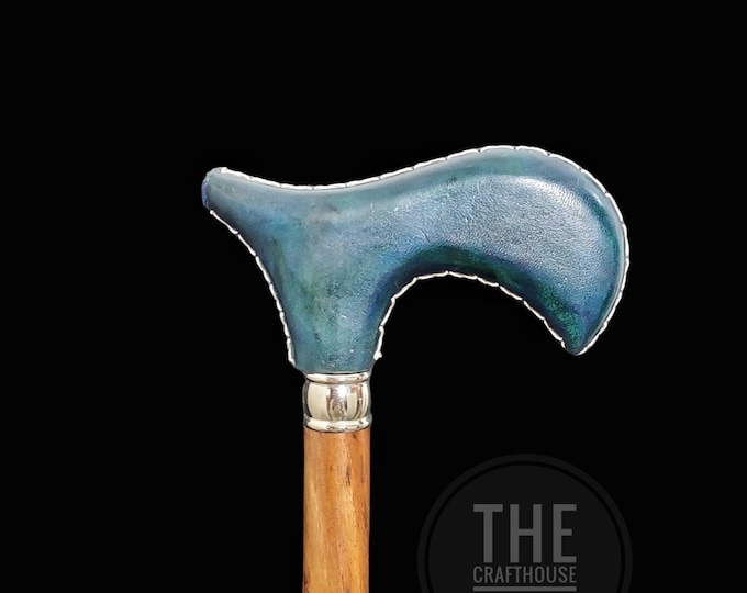 Walking stick Victorian cane Victorian Stick Wooden Leather Handle Full Handmade Wooden Walking Stick Leather Cane